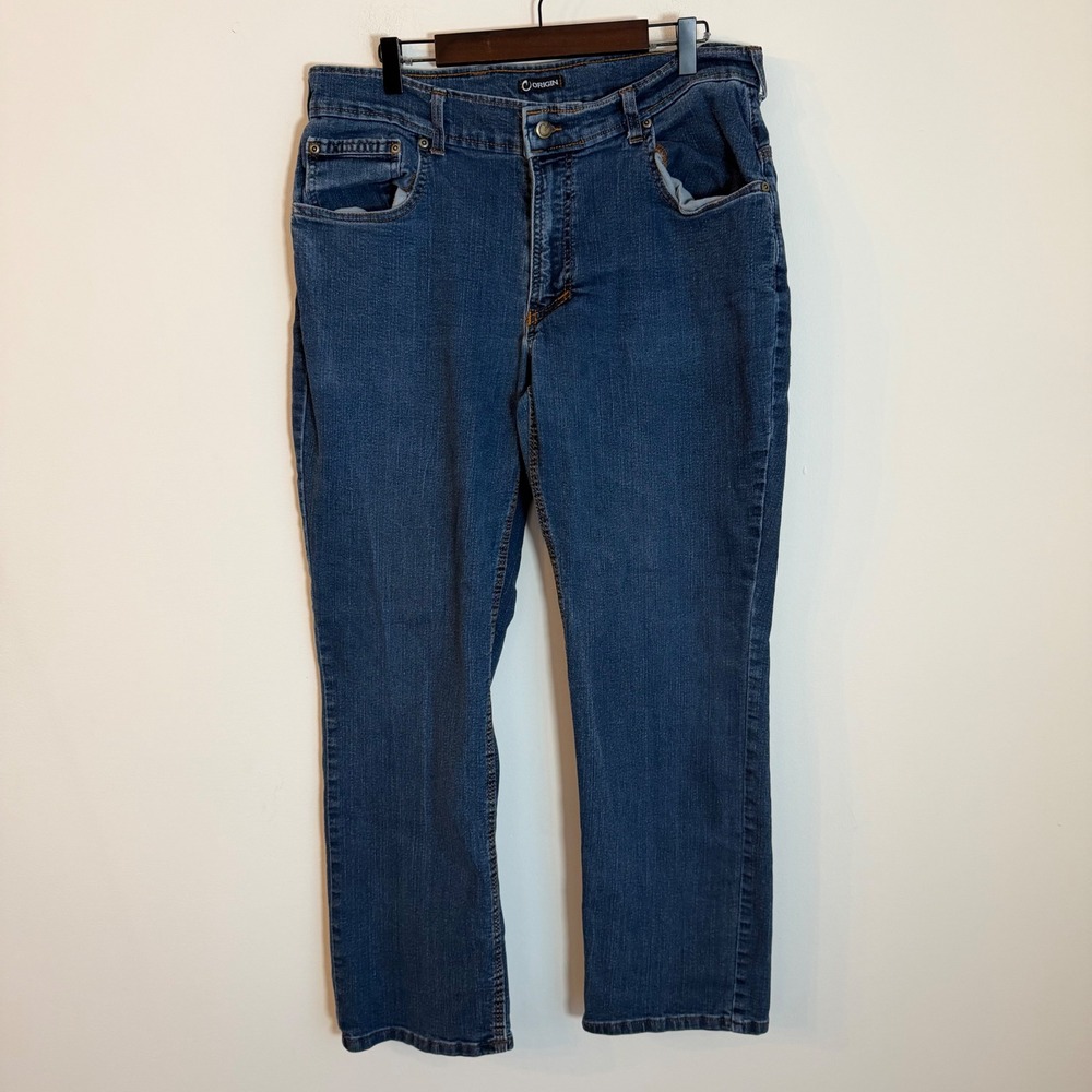 Origin Delta 68 Mens Blue Straight Leg Denim Jeans Grunge Broken In 32x28.5